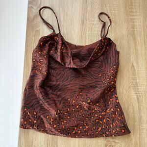 ASTR The Label Cowlneck Satin Tank Top Size XS Adjustable Straps Multicolor